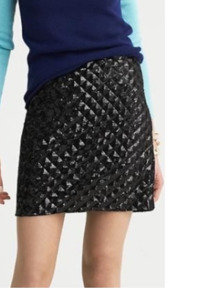 Banana Republic Heritage Pyramid Black Sequin Mini Skirt
